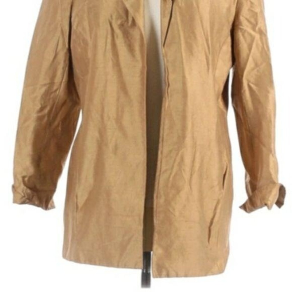 Vtg 90s Old Money Silk Boxy Boyfriend Metallic Blazer Sz 12 Corporate Chic - Picture 5 of 11